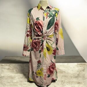 Floral Striped Women's Dress